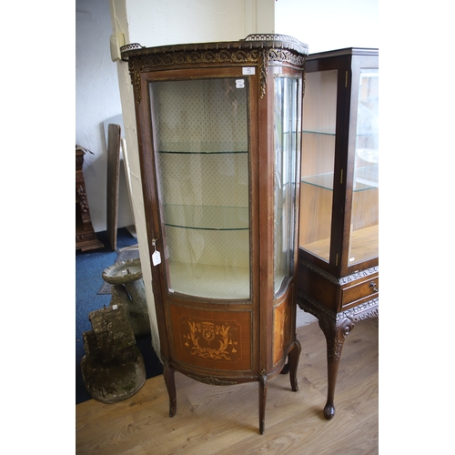 1271 - French Decorative Bow Fronted Display cabinet in very condition (ex Potters display) with two glass ... 