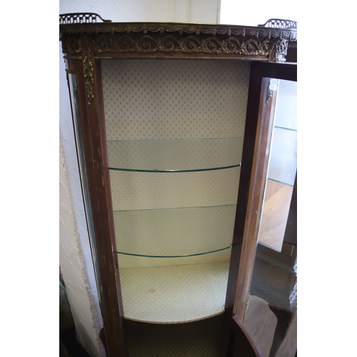 1271 - French Decorative Bow Fronted Display cabinet in very condition (ex Potters display) with two glass ... 