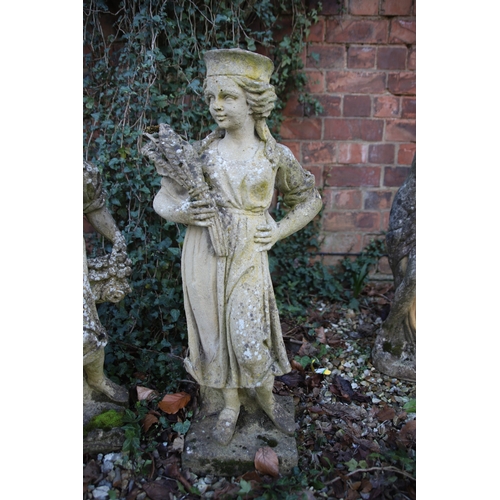 Two large Stone Effect Garden Statues, tallest being approx 30 inches ...