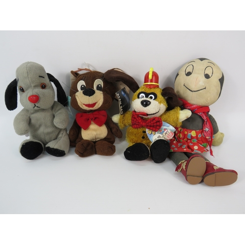 1400 - Four small teddies including ones from Banana Splits, Tom and Jerry and Sooty etc.