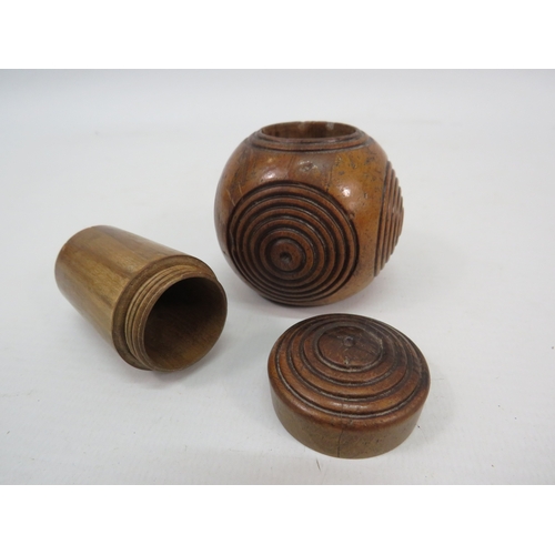 1040 - 19th Century Treen Puzzle in very good orders. Measures 60mm Diameter.