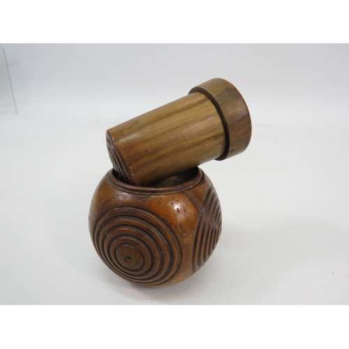 1040 - 19th Century Treen Puzzle in very good orders. Measures 60mm Diameter.