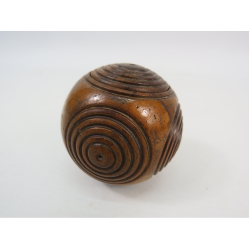 1040 - 19th Century Treen Puzzle in very good orders. Measures 60mm Diameter.