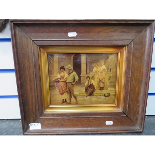 1170 - Oak Framed Victorian Crystolium which measures approx 16 x 14 inches.  See photos.