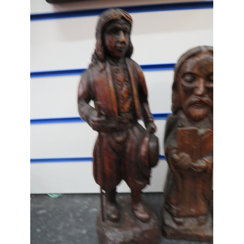 1173 - Three Beautifully Carved Ecclesiastical Figures, the largest being approx  15 inches tall. See photo... 