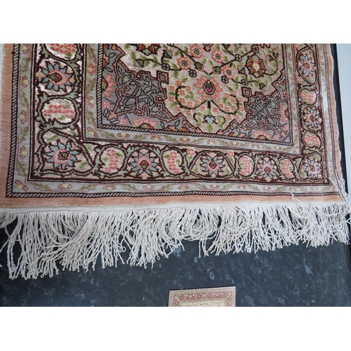 1177 - Beautiful Hand made Turkish Silk Prayer Mat,  made by Hali Sarayi of Instanbul, Double knot and frin... 