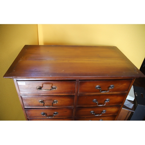 1382 - Antique Style Bank of Twenty Drawers Apothecary style.  Measures H: 53 x W:30 x D:17 inches.