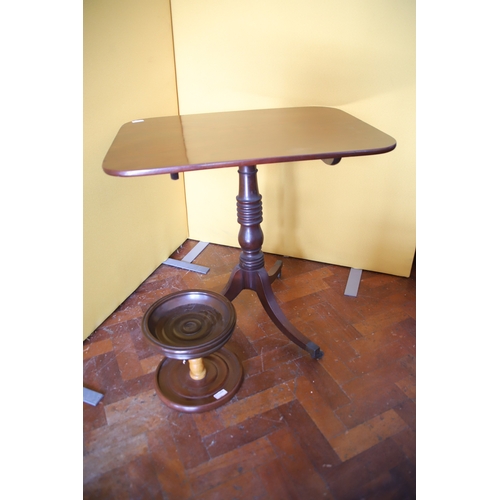 1384 - Mixed Lot to include a Georgian Mahogany Tilt top table on tripod base, brass castors H:28 x W:30 D;... 