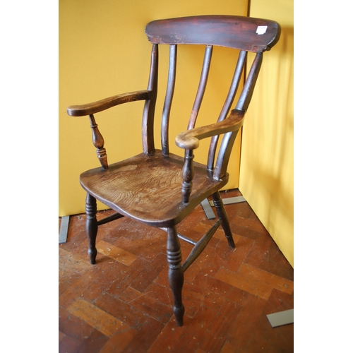 1385 - Combined lot to include a Windsor Chair, some repairs but in good order.  Plus Oak Jardinaire plant ... 