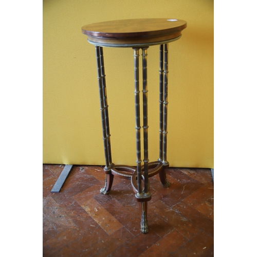 1386 - Good Quality Tall table in the style of 19th Century Juaridon , Walnut top with faux bamboo metal le... 