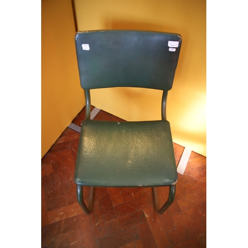 1392 - Tubular Steel vintage office chair by DU-AL, Green vinyl upholstery.    See photo