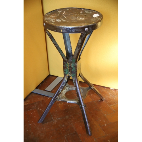 1393 - Vintage Industrial or Factory stool by Evertaut, good used condition ,  Make great display stand. se... 