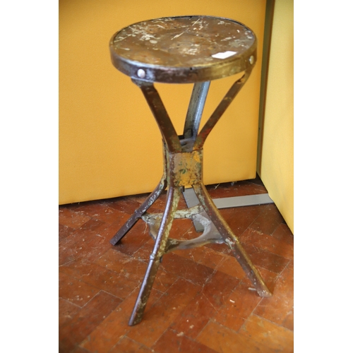 1393 - Vintage Industrial or Factory stool by Evertaut, good used condition ,  Make great display stand. se... 