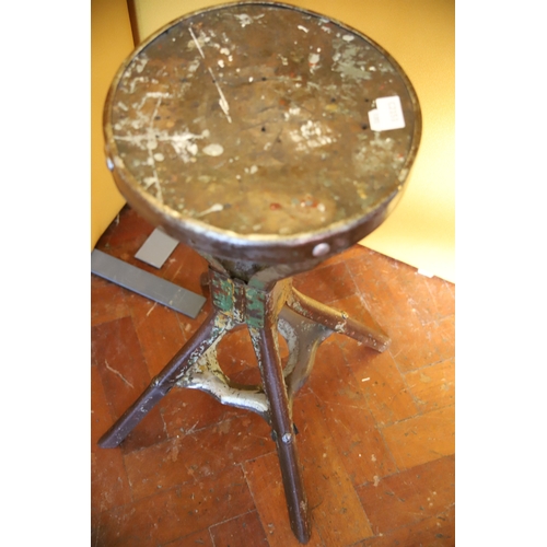 1393 - Vintage Industrial or Factory stool by Evertaut, good used condition ,  Make great display stand. se... 