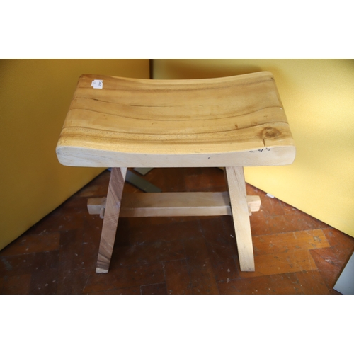 1395 - Mango wood Stool with Dished Seat which measures 19 inches tall. See photos.