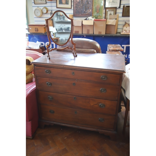 1397 - Combined lot to include a Georgian Mahogany chest. H:36 x W:40 x D:22 inches plus an Edwardian Shiel... 