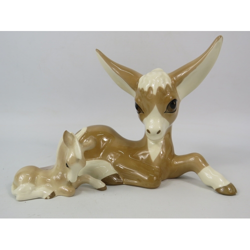 382 - Szeiiler studio long eared donkey and foal. 5 3/4