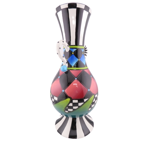 15 - Large Vase in a Alice in Wonderland abstract design by Carnival ceramics, 12