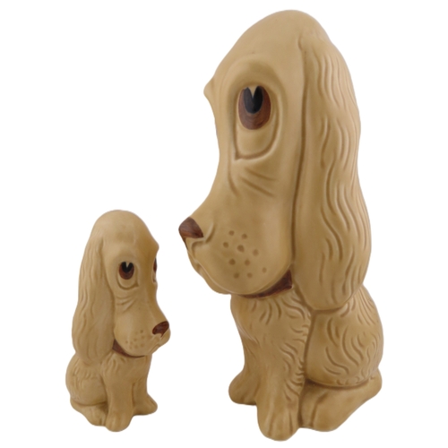 18 - Two Sylvac droopy eyed dog figures, the tallest stands 7