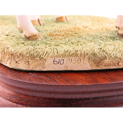 26 - Limited Edition Border Fine Arts Sculpture Hereford Cow and Calf no 610 of 950 with cert and box.