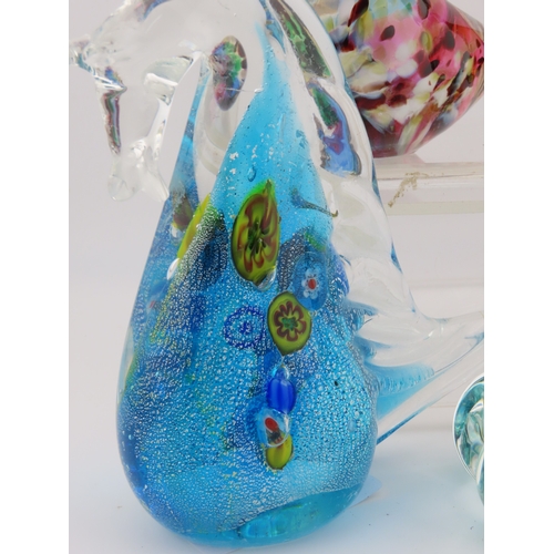 27 - Four art glass paperweights, Caithness, Murano and Avondale glass.