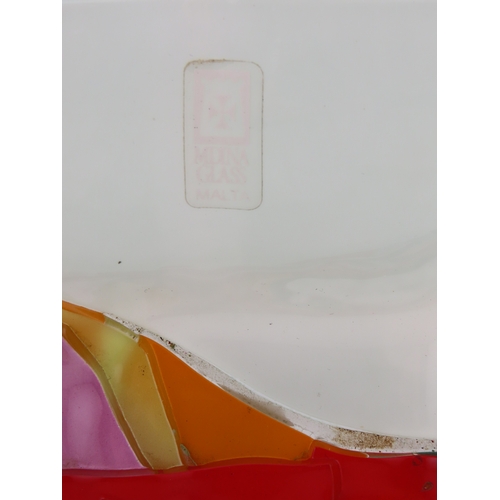 39 - Abstract Mdina art glass tray,  6.5