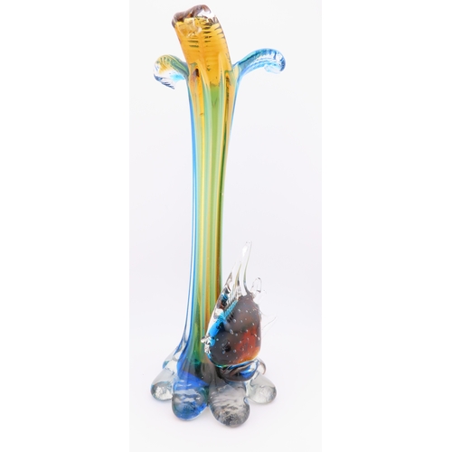 46 - Murano Angel fish multicoloured bud vase, 10