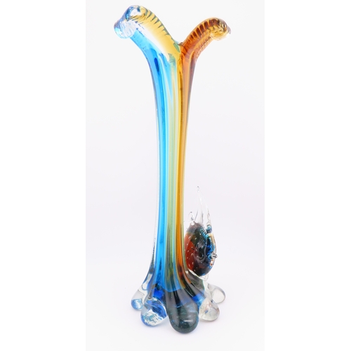 46 - Murano Angel fish multicoloured bud vase, 10