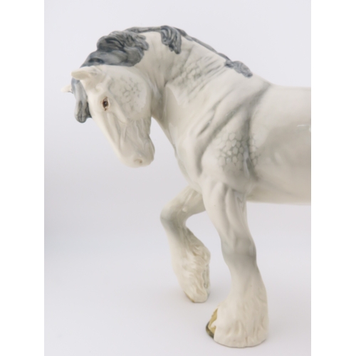 48 - Grey Gloss Beswick Action Shire, model no 2578.