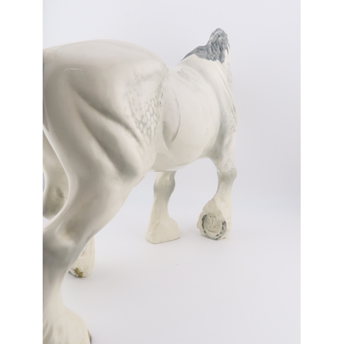 48 - Grey Gloss Beswick Action Shire, model no 2578.