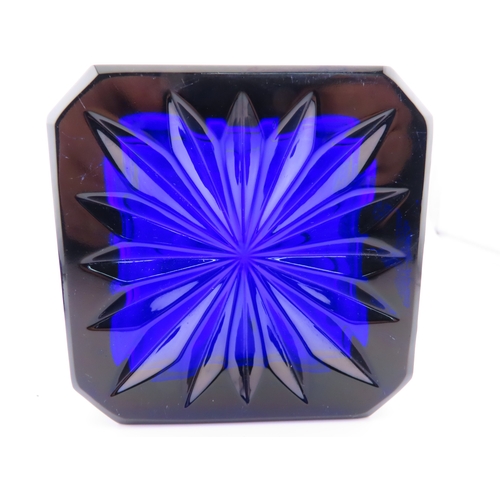 55 - Heavy Cobalt blue glass decanter.
