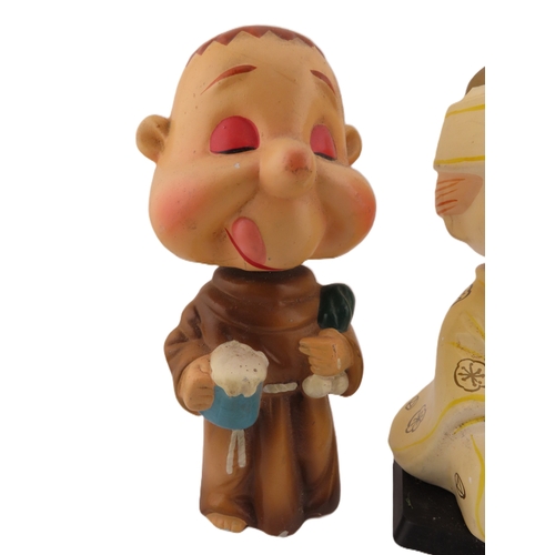 61 - Two Vintage Japanese bobble head figurines.