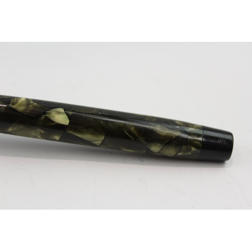 63 - Vintage Parker Duofold Green Fountain Pen w/ 14ct Gold Nib WRITING 2255953