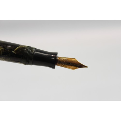 63 - Vintage Parker Duofold Green Fountain Pen w/ 14ct Gold Nib WRITING 2255953