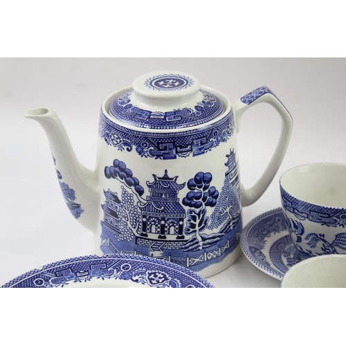 300 - Myott Old Willow Blue and White Ceramic Tea Set Cups Saucers Tea Cups Tea Pot 2306744