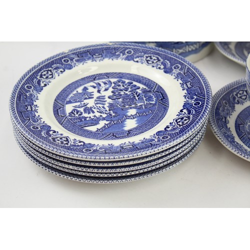 300 - Myott Old Willow Blue and White Ceramic Tea Set Cups Saucers Tea Cups Tea Pot 2306744