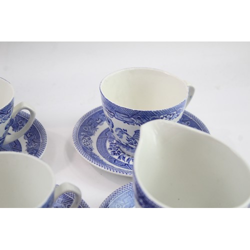 300 - Myott Old Willow Blue and White Ceramic Tea Set Cups Saucers Tea Cups Tea Pot 2306744