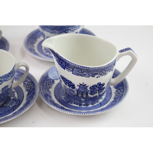 300 - Myott Old Willow Blue and White Ceramic Tea Set Cups Saucers Tea Cups Tea Pot 2306744