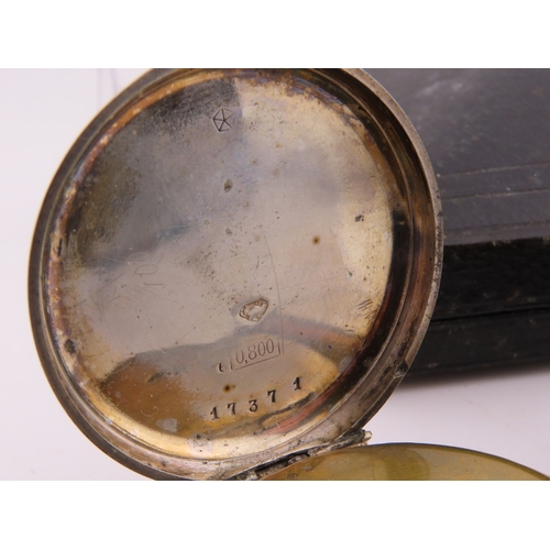 283 - Three ladies? silver pocket watches including guilloch� enamel example (working), together with two ... 