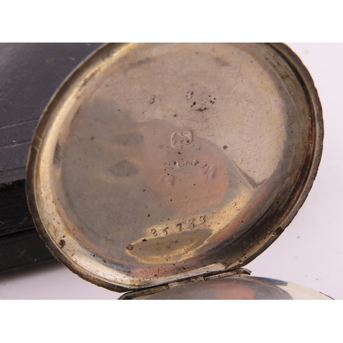 283 - Three ladies? silver pocket watches including guilloch� enamel example (working), together with two ... 
