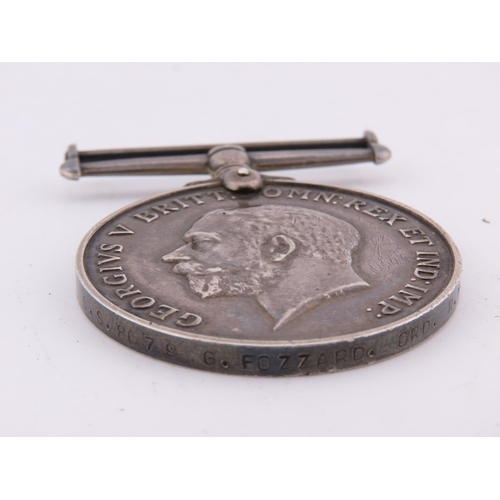 288 - 1914-1918 War Medal awarded to S.S. 8679 G. Fozzard, Ordinary Seaman, Royal Navy.