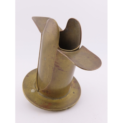 296 - Brass horse tracheostomy tube, early 1900s veterinary instrument, engraved markings.