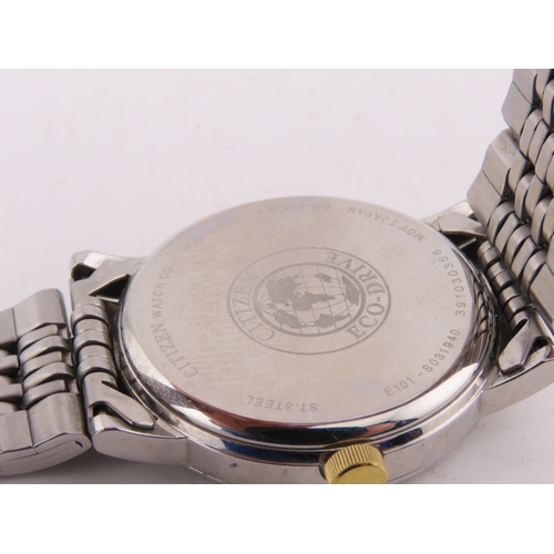 509 - Citizen Eco-Drive WR50 wristwatch, black dial, working
