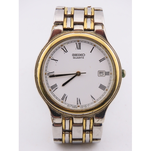 510 - Seiko Quartz wristwatch, two-tone bracelet, requires new battery