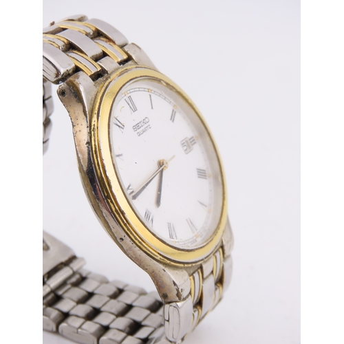 510 - Seiko Quartz wristwatch, two-tone bracelet, requires new battery