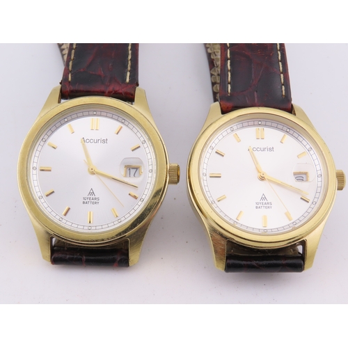 513 - Two Accurist 10 year battery wristwatches, both working