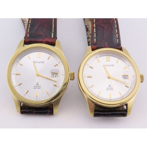 513 - Two Accurist 10 year battery wristwatches, both working