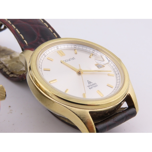 513 - Two Accurist 10 year battery wristwatches, both working