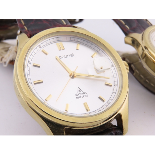 513 - Two Accurist 10 year battery wristwatches, both working