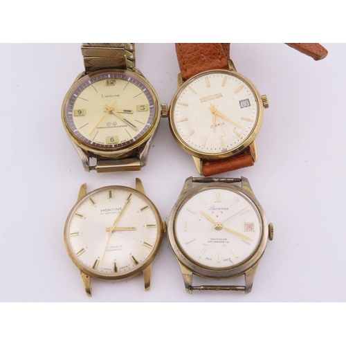 514 - Four vintage wristwatches including Montine, Lucerne and Sekonda, two working, two for spares or rep... 